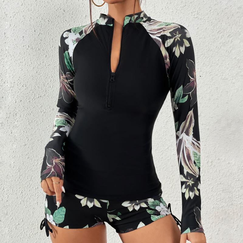 Saria | Set Tankini a Maniche Lunghe in Due Pezzi