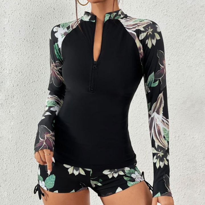 Saria | Set Tankini a Maniche Lunghe in Due Pezzi