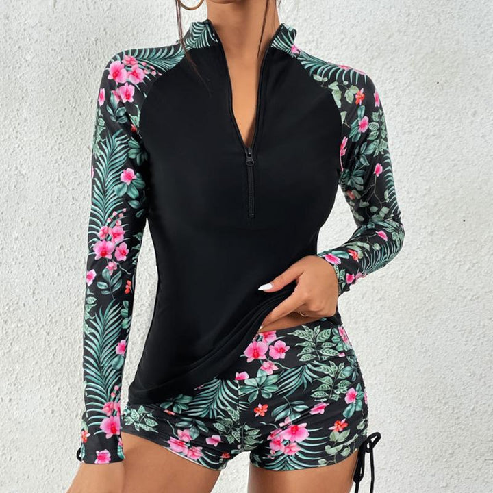 Saria | Set Tankini a Maniche Lunghe in Due Pezzi