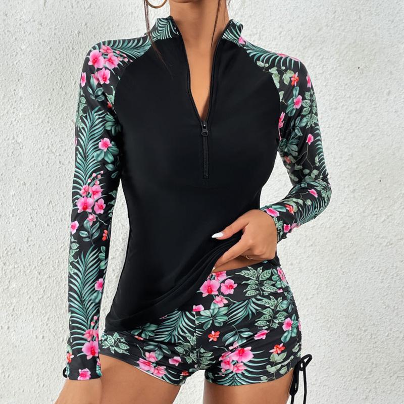 Saria | Set Tankini a Maniche Lunghe in Due Pezzi