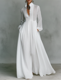 Serena | Abito Maxi con Bottoni Frontali Fluttuante