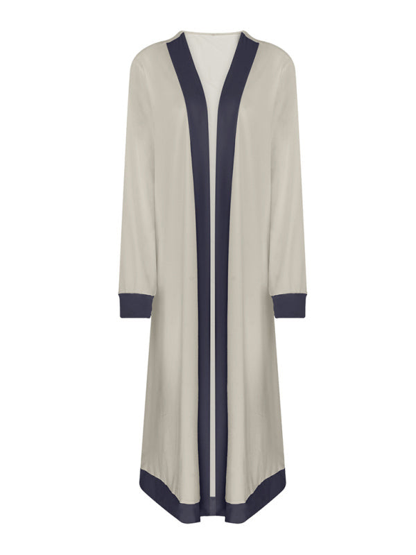 Set di pantaloni con gilet e giacca cardigan a maniche corte di colore contrastante