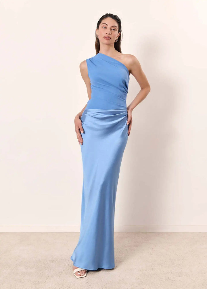 Sophia | Abito Maxi con Collo in Satin