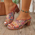 Sophia | Sandali con Tacco Chunky Fiori