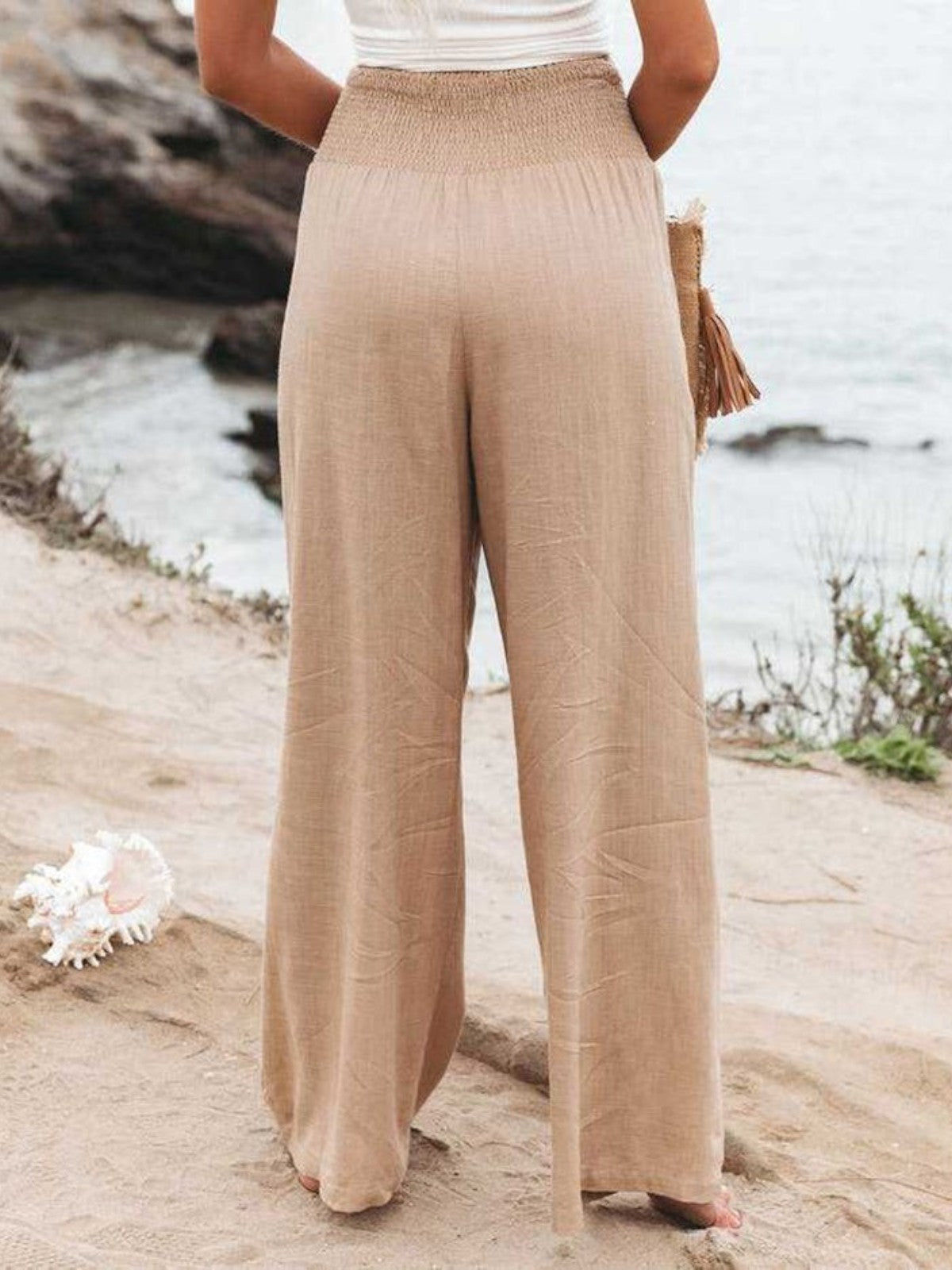 THALIORA – PANTALONI LARGHI IN LINO REMI