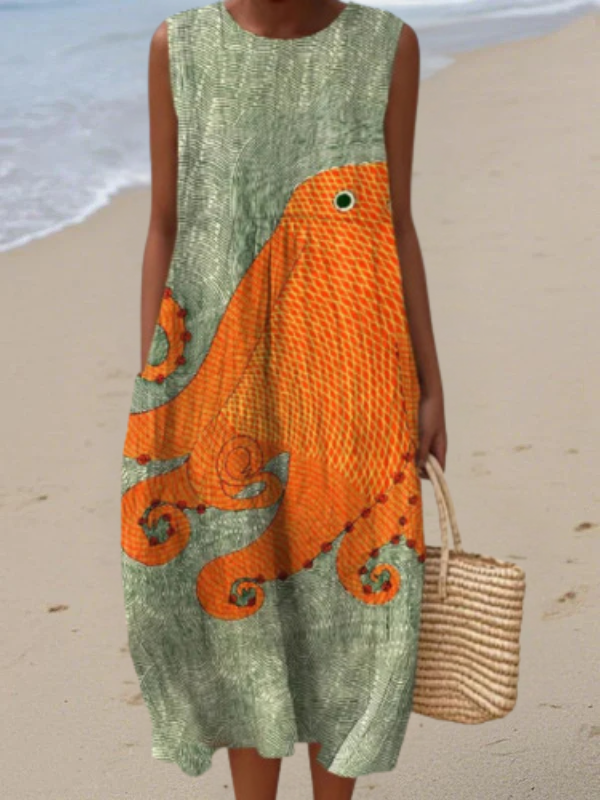 Tess | Vestito Midi Oceanic