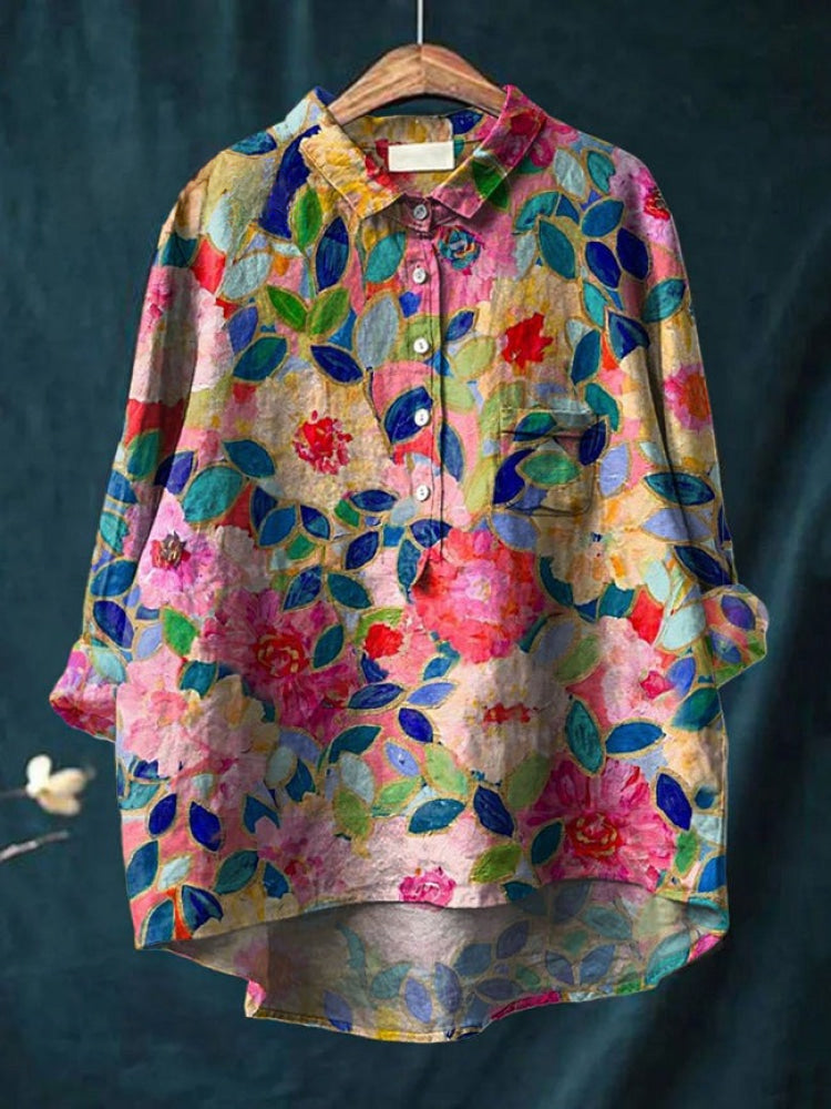 Tiziana – Camicia in lino fantasia