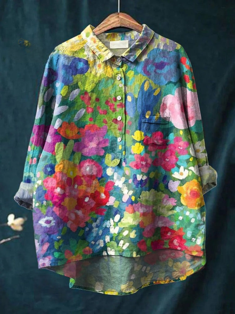 Tiziana – Camicia in lino fantasia