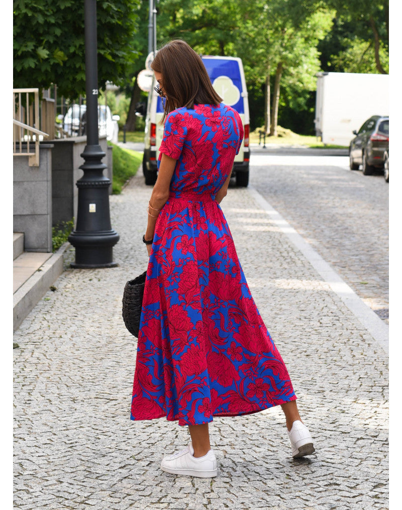 Tzahalit™ | Abito floreale elegante con scollo a V
