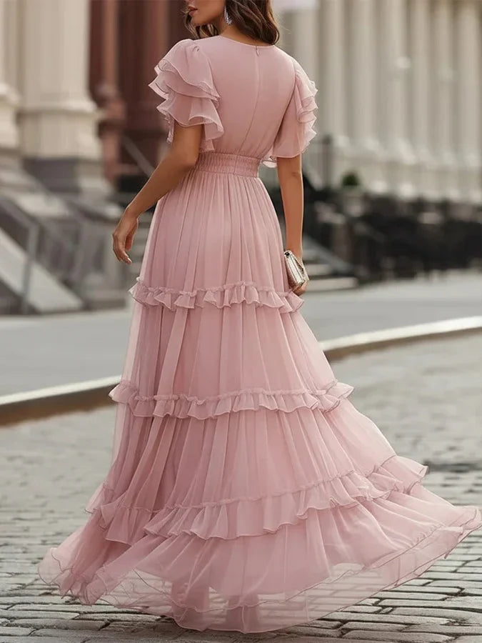 Zoe | Abito Maxi Elegante da Sposa Rosa Chiaro